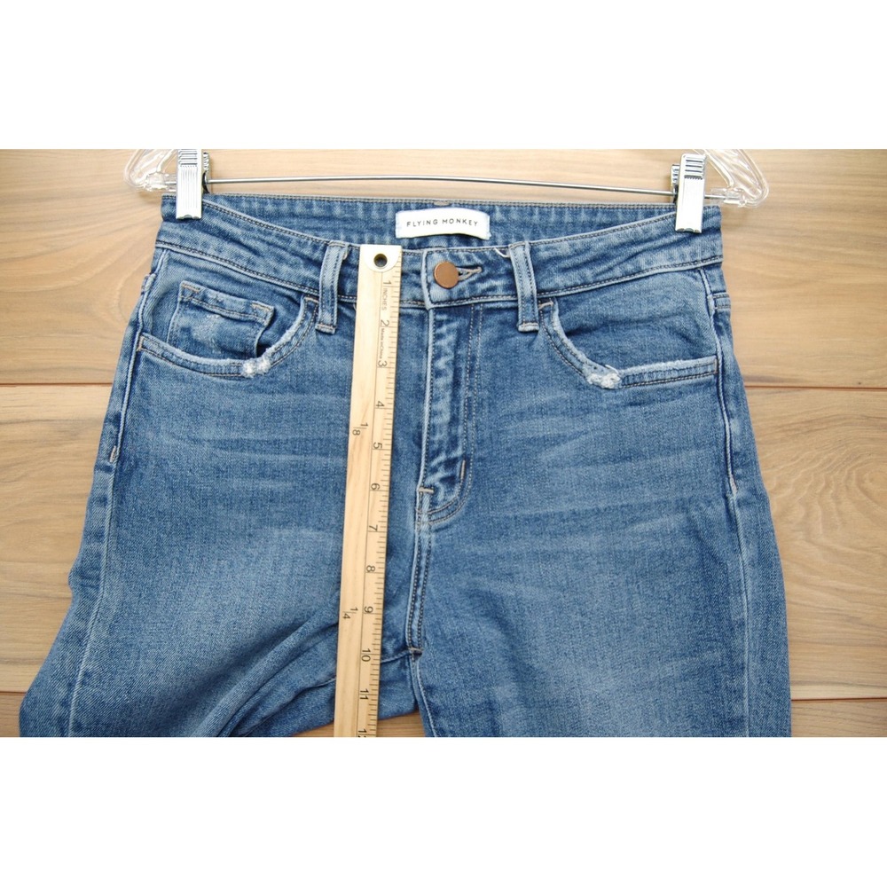 Flying Monkey Jeans‎ Womens 26 Blue High Rise Distressed Raw Hem Ankle F4068 - Picture 11 of 15